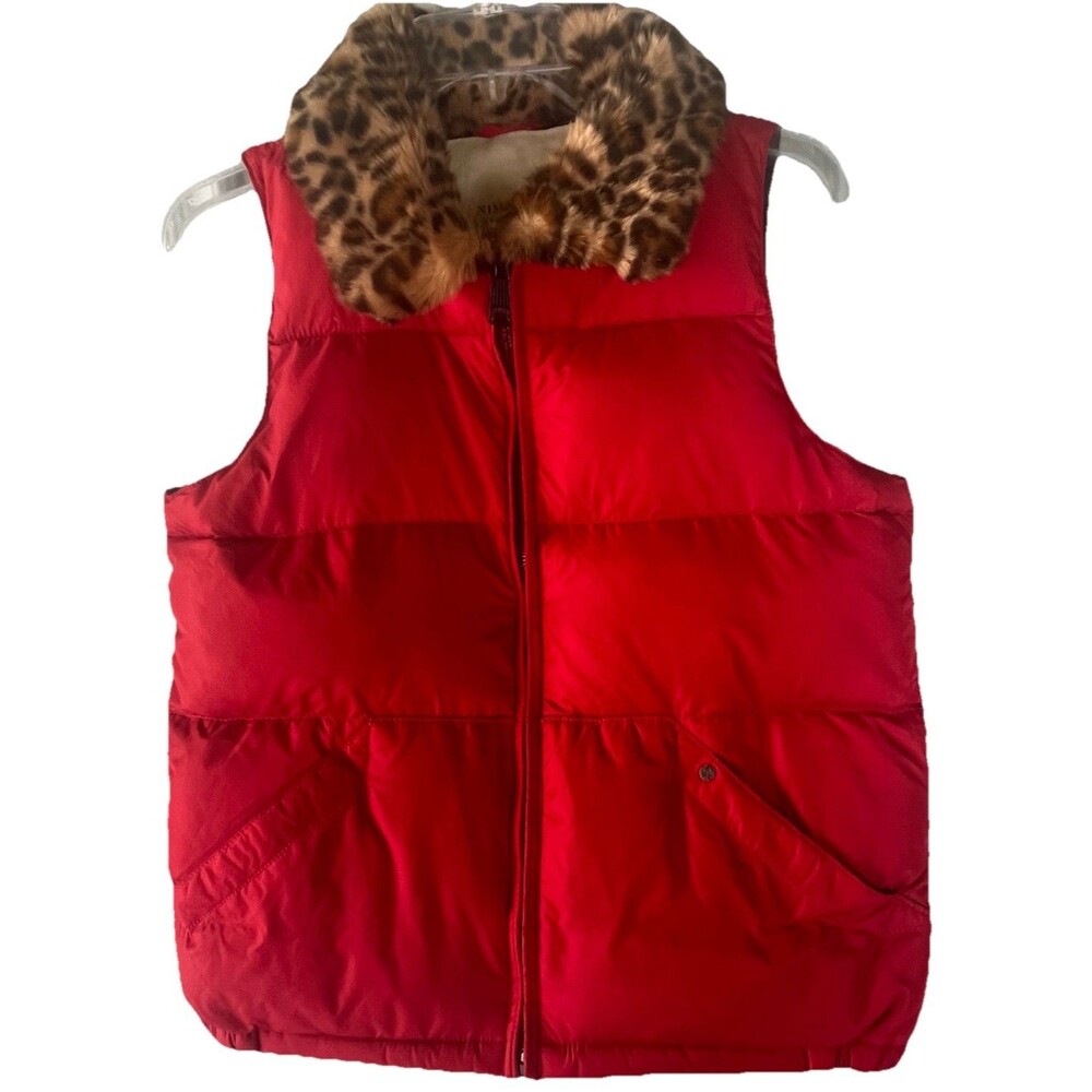 Vintage Denim & Supply Ralph Lauren Down Puffer Vest S/P Faux Fur Womens Logo